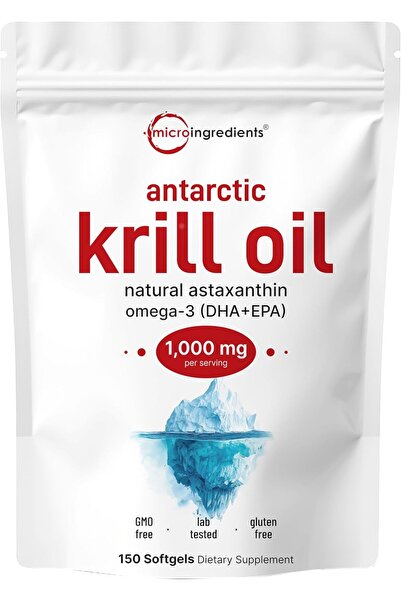 Micro ingredients Antarctic Krill Oil Astaxanthin Omega-3S Epa & Dha 1000Mg 1...