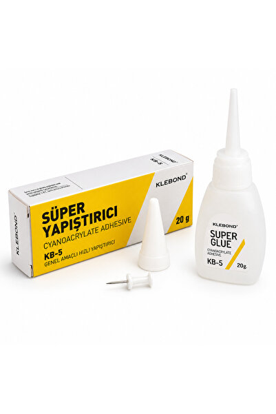 klebond KB 5 - Süper Güçlü Yapıştırıcı- Hızlı Yapıştırıcı 20 Gram