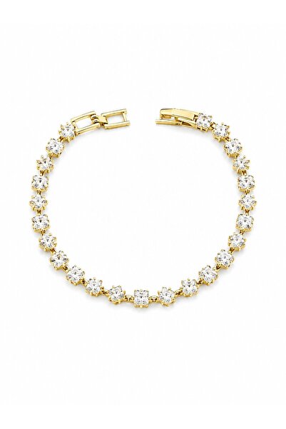 serelya Square Zircon Stone Gold Color Brass Waterway Women's Bracelet
