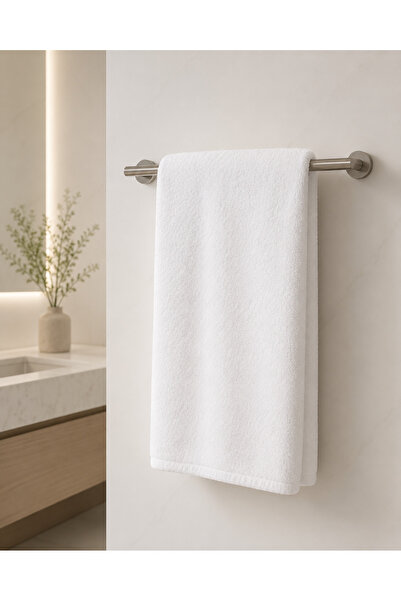 Nevora White Hotel Towel 70X140 cm Plain Bath Towel Soft Textured Shower Towel