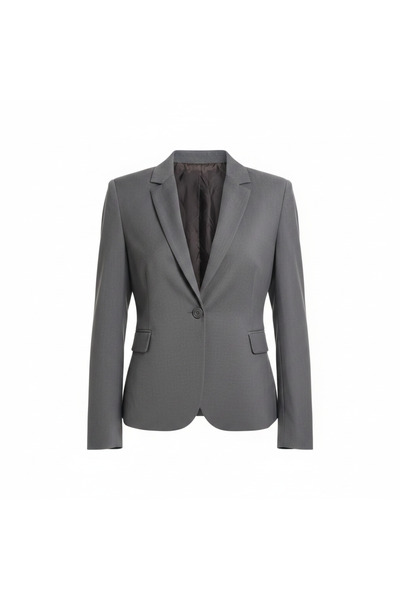 Generic Women's Grey Tailored Single Button Blazer