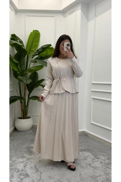 dezer Cupra fabric skirt suit