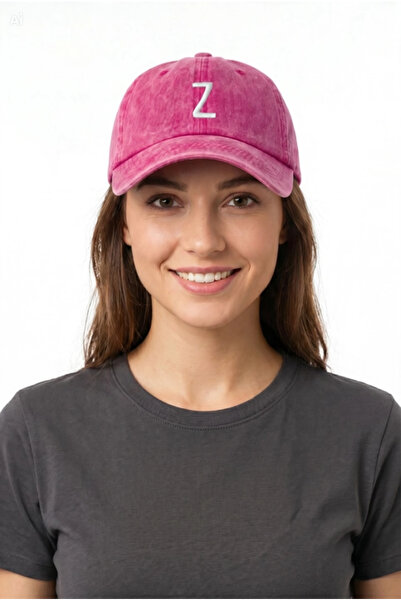 ŞapkaMania Z Lettered Pink Embroidered Washable Vintage Unisex Hat