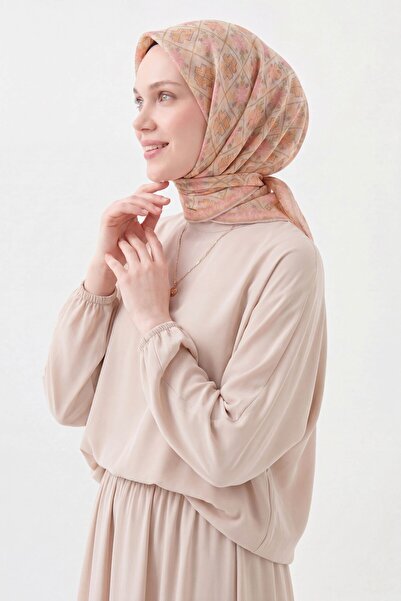 Silk Home Soft Eşarp Minimal Motif Açık Bej