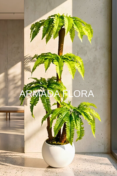 Armada Flora Yapay Çikas Palmiye Ağacı 170 cm - 3 Gövdeli 27*33 Küre Saksılı