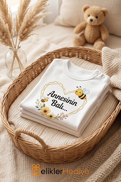 ÇELİKLER HEDİYE بدلة أطفال مطبوعة بطبعة نحل العسل من Mother's Honey، مصنوعة م...