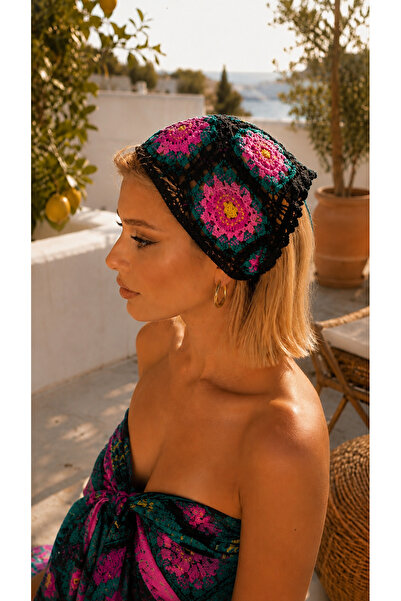 Be Best Women's Black Floral Pattern Bandana Be427