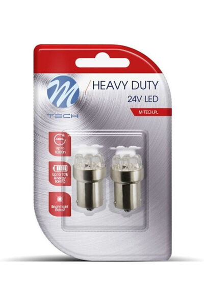 M-TECH Λάμπες Αυτοκινήτου R5W LED Κόκκινες 24V 2 τεμάχια