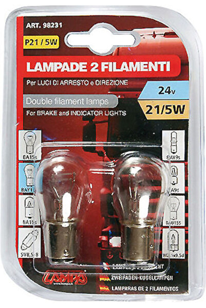 Lampa Λάμπες Αυτοκινήτου P21/5W-BAY15D-1157 24V 2 τεμάχια