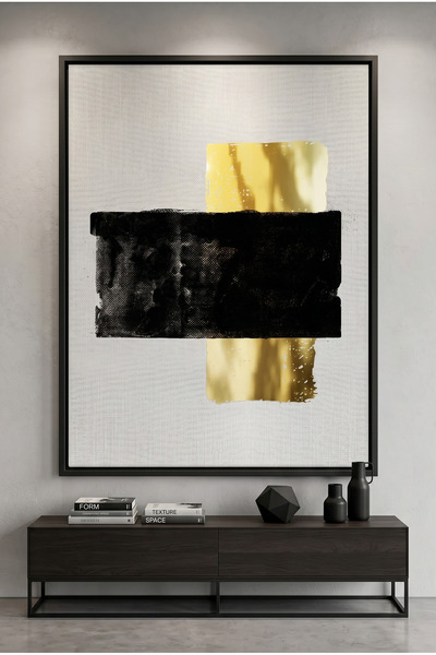 Jasmine Art High Contrast Modern Geometric Wall Art | Framed Canvas Print wit...
