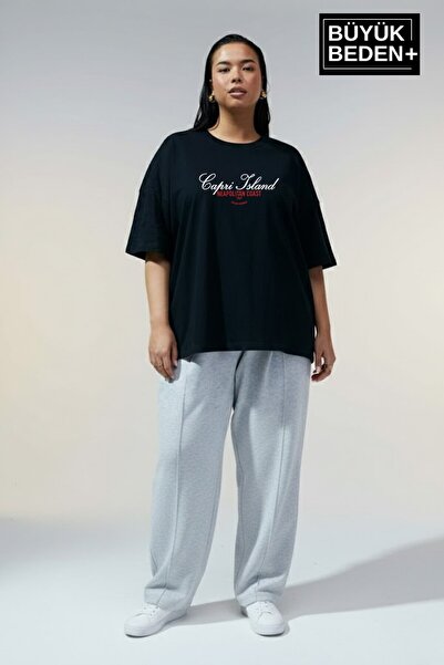 Superlife Women's Plus Size Capri Island Printed 3Xl-6Xl Crew Neck T-Shirt Sp...