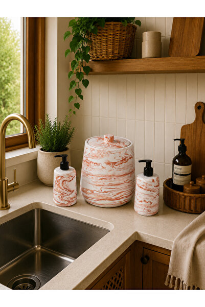 Zigzag Home Decorative Bohemian Style 3-Piece Marble Pattern Kitchen Set Coun...
