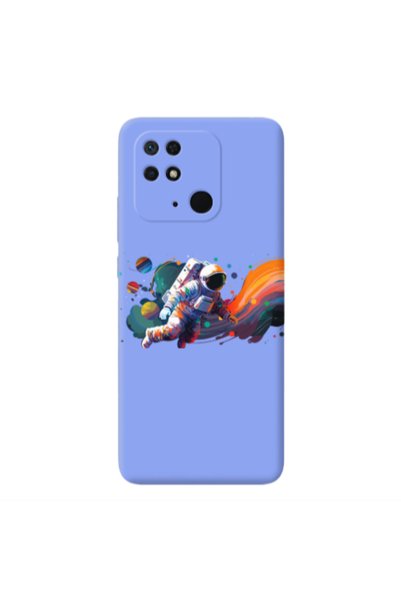 Other Xiaomi Redmi 10C Rainbow Space Light Purple Colored Silicone TPU Θήκη