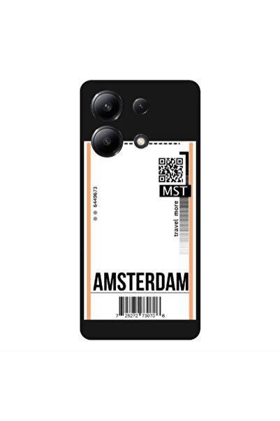 Other Xiaomi Redmi Note 13 4G Amsterdam Travel More Black Colored Silicone TP...