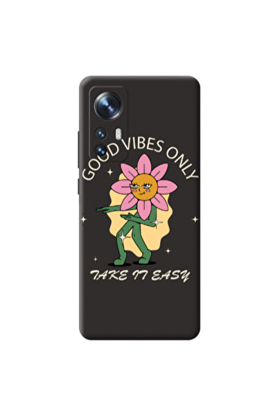 Other Xiaomi Mi 12 Good Vibes Only Black Colored Silicone TPU Θήκη