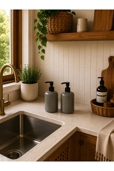 Zigzag Home Decorative 2-Piece Bohemian Style Kitchen Set Liquid Soap Dispens...