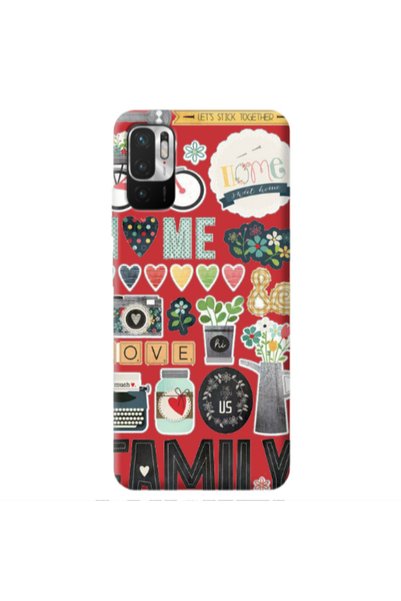 Other Xiaomi Redmi Note 10 Pro 5G Family love home Red Colored Silicone TPU Θήκη