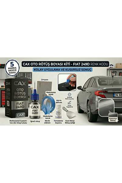 caxcolors CAX [ FİAT 249D ] İğneli Araç Oto Rötuş Boyası Seti Çizik Giderme K...
