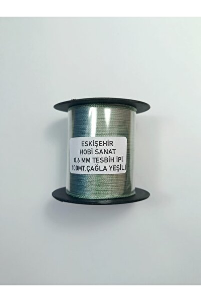 Eskişehir hobi sanat 0.6 mm 100 Meters Polyester Cord Green Color Polyester R...