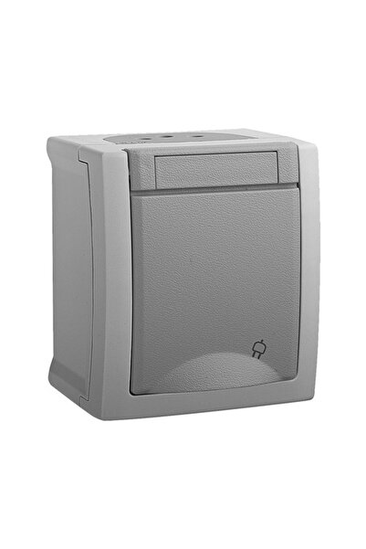 OEM Priză simplă cu împământare Panasonic Pacific IP54 gri, montaj aplicat