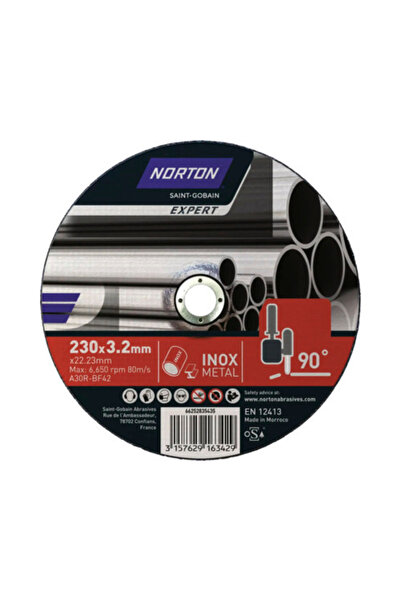 OEM Disc de tăiere metal Norton Expert Ø230x3,2x22,23mm, profil conic de tăiere