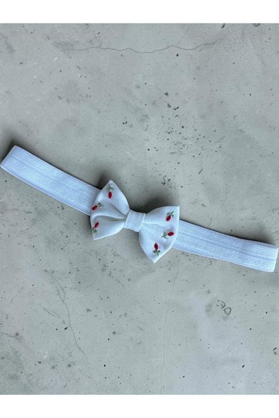egomi kalpten gelen elle üretilen Red and White Embroidered Baby Bandana