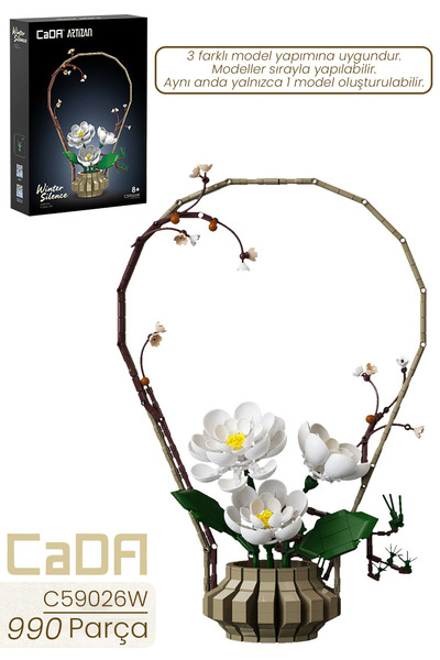 cada Artizan Winter C59026W نموذج زهرة للزينة والتجميع 990 قطعة نبات صناعي FF...