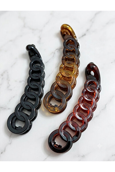 GÜLPEŞE 3-Piece Shiny Banana Buckle Black Brown Yellow