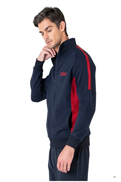 Pierre Cardin 7135 Men's Navy Blue Long Sleeve Stand Collar Zippered Tracksui...