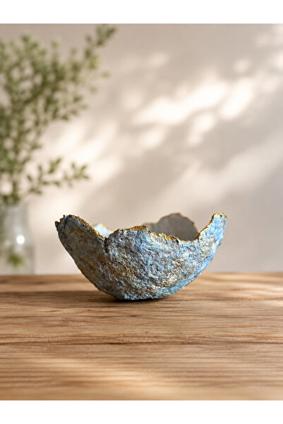Mauna Lunara Silver | El Yapımı Paper Mache Dekoratif Kase 12 cm | Premium Or...