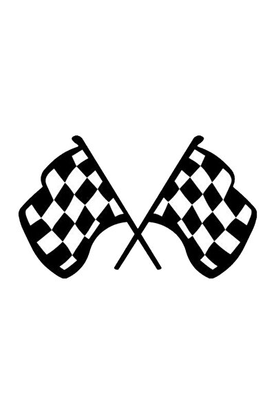 MegaSticker Checkered Flag Winner Flag Sticker Car, Motorcycle, Helmet, Lapto...