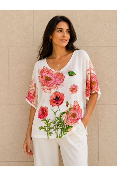 AGORATEKSTİL Women's New Season Digital Mercerized Blouse 40-46