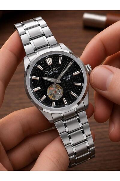Quantum Automatic 10 Atm Water Resistant Full Steel Men's Wristwatch Vs.Blkt....