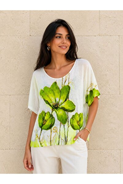 AGORATEKSTİL Women's New Season Digital Mercerized Blouse 40-46