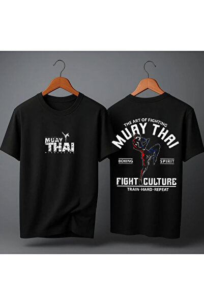MAGORS Muay Thai Fighter Printed Oversize Unisex T-Shirt Crew Neck Cotton Wom...