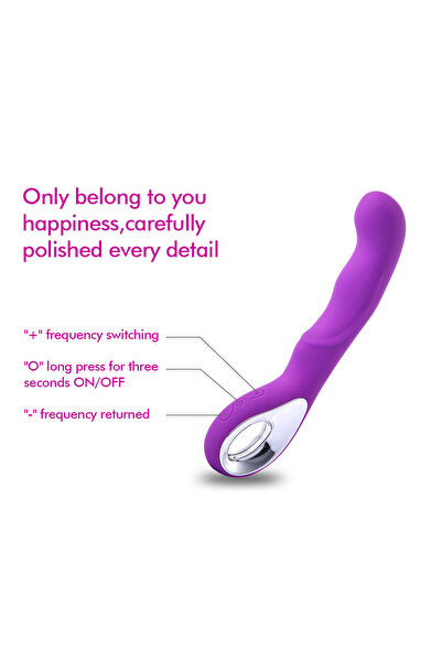 Byzon Premium G-Spot Vibratör 10 Titreşim Modlu USB Şarjlı Medikal Silikon Kadın Masaj Aleti Mor