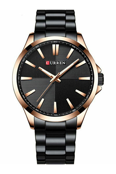 Curren Ανδρικό Ρολόι 44mm με Μεταλλικό Μπρασελέ Μαύρο / Ροζ Χρυσό