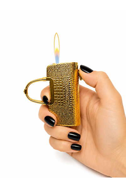 ONRSTORE Krokodil Desenli Gaz Dolumlu Metal Anahtarlık Çakmak