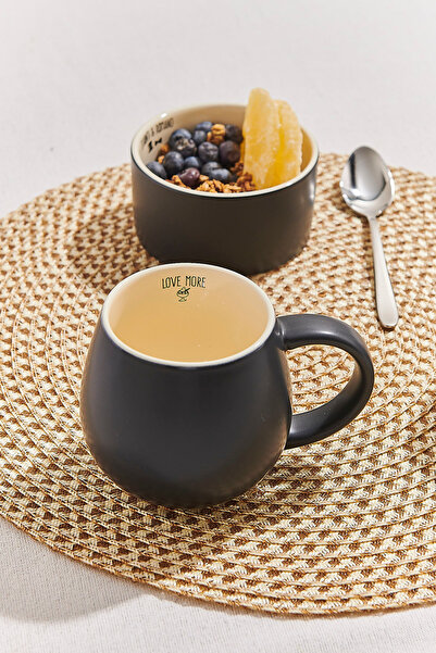 Paşabahçe Monsieur Ceramic Mug Black, Stylish Design