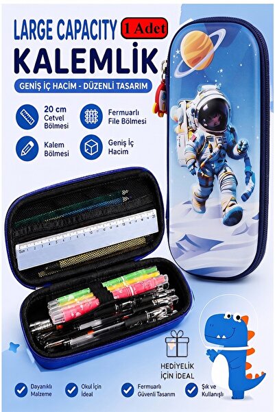 Artlantis Моливник с релефен астронавт и отделения, 1 брой, P-5953, Ученическ...