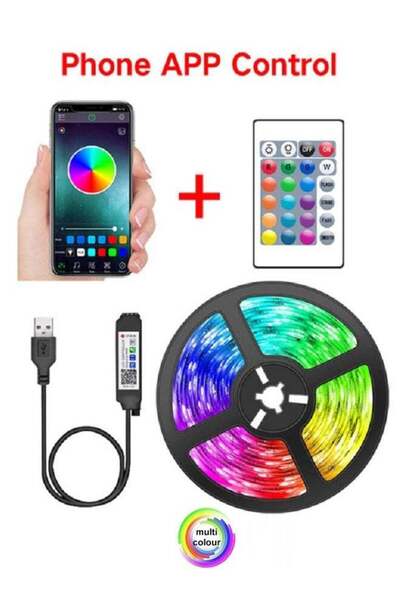 ELTRAZONE 5M Flexible Smart Bluetooth RGB LED Neon Strip Light – Sync to Musi...