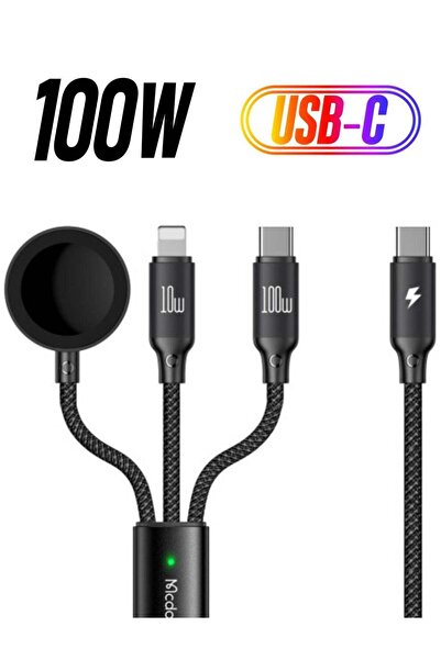 Mcdodo CA494 3-in-1 100W USB-C to Type-C & Lightning Cable with Wireless Char...