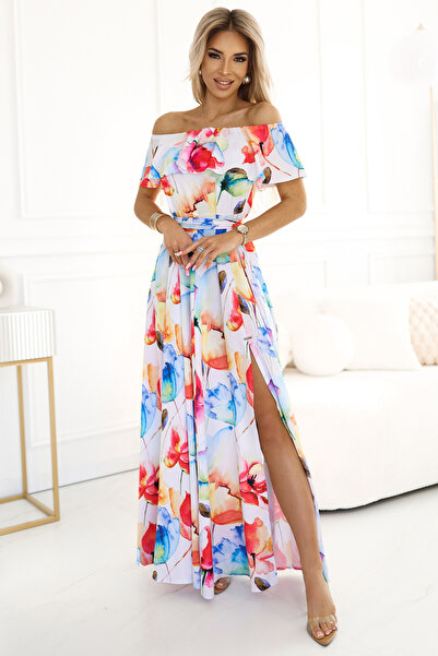 Numoco Rochie Dama Maxi, Floral, de Vara Marimi Mari Model 2486