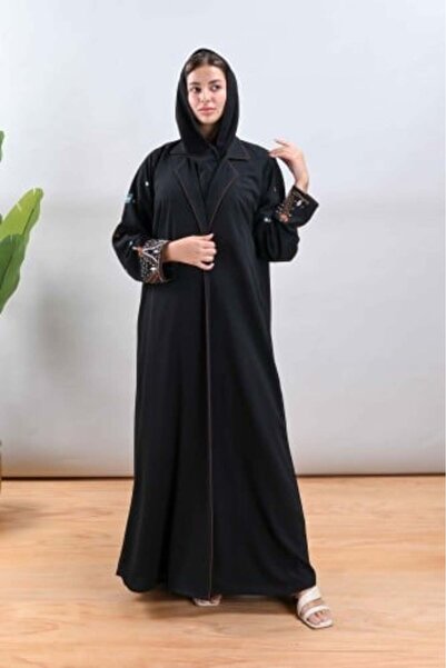 Lavin Crepe Abaya with Hand Embroidery on Sleeves