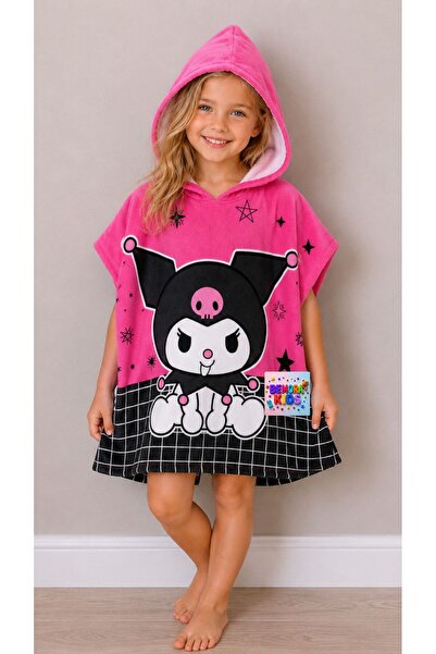 bemora kids Kuromi Printed Poncho Towel Beach Towel Children's Towel Girls' B...