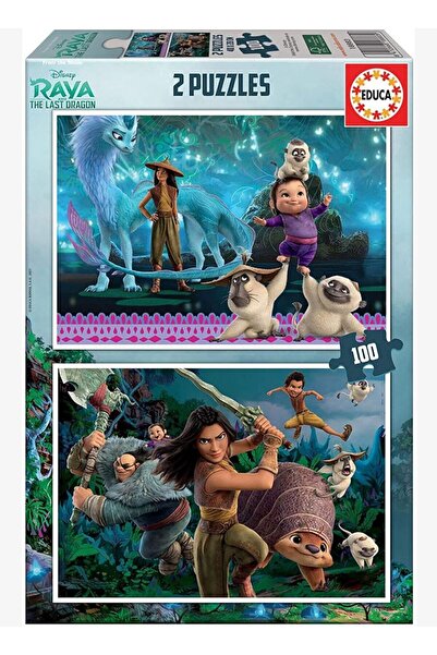 Educa Puzzle Educa 2X100 Piece Raya and the Last Dragon Girl Puzzle/Puzzle - ...