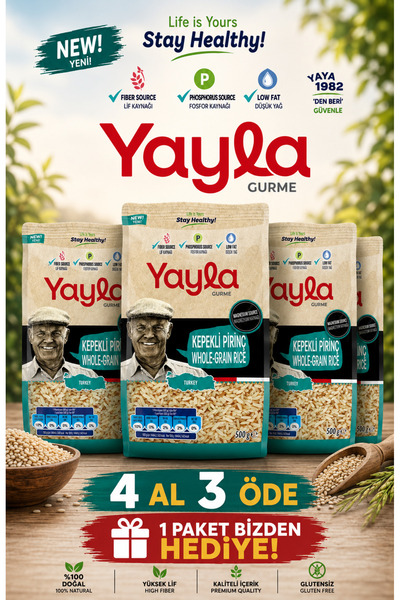 Yayla 4 Al 3 Öde Gurme Kepekli Pirinç 4x500Gr