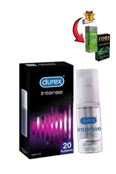 Durex Intense Hissiyat Kadın İçin His Jeli+12'li Tırtıklı 12'li Prezervatif E...