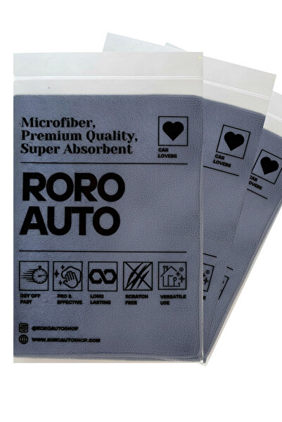 roro auto Süper Emici Mikrofiber Oto Kurulama Havlusu 50x70 Çizmez 440 GSM 3'...