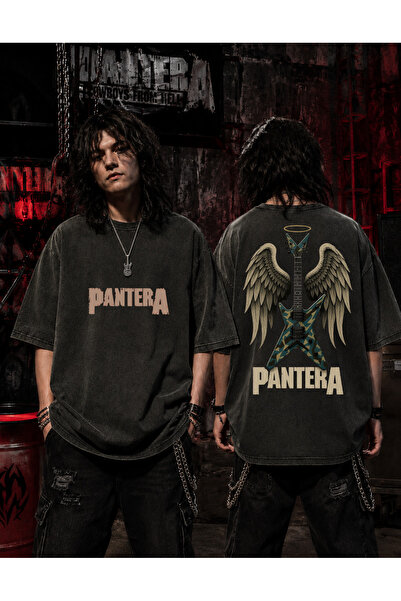 dompulerimoda Pantera Angel Printed Front and Back Oversize Washable Unisex V...